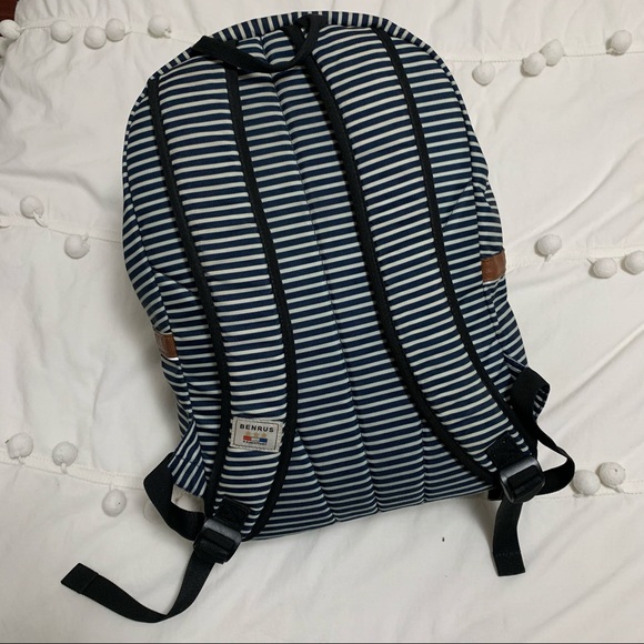 Benrus Navy Striped Full Size Backpack - Picture 2 of 4